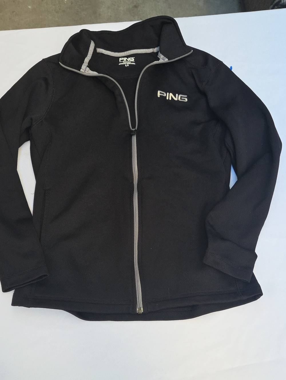 Ping Black Lightweight Full-Zip Jacket with Gray Trim